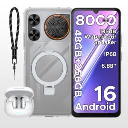 DOOGEE M30 Ai Smartphone 6.88" IP68 Waterproof Android 16 8000mAh Battery 48GB RAM (6+42) 256GB ROM 64MP Camera Widevine L1 Google Pay Supports with 135dB Large Amplitude Speaker