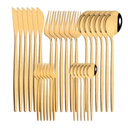 6Set/30Pcs Pink Silver Dinnerware Set Stainless Steel Knife Ckae Fork Spoon Cutlery Set Tableware Silverware Set Dropshipping