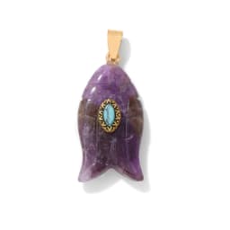 Fatima Hamsa Hand Evil Eye Pendant Lapis Lazuli Amethysts Rose Quart Natural Stone Charm For Making Necklace Bracelet Accessorie