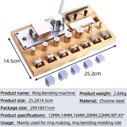 PHYHOO Ring Bending Machine for Earring Finger Gold Silver Copper Ring Forming Mini Rolling Mill Jewelry Repair Tool