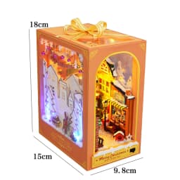 DIY Book Nook Kit Miniature Dollhouse Kit For Adult and Teens Christmas Gift Booknook Bookend Alley Model Build with Dust Cover