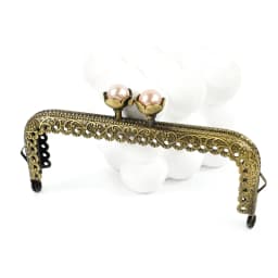 1/2/3/5Pcs 10.5cm Antique Bronze Purse Frame Handle Metal Kiss Lock Clasp with Pearl Coin Wallet Clutch Bag DIY Accessories