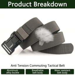 TUSHI Luxury Metal Quick Release Pluggable Buckle Belt For Men Durable Elastic Tactical Belts Cowboy Outdoor Stretch Work Belt