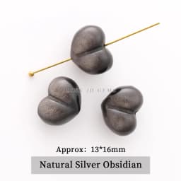 1 Pc Natural Stone Gold Silver Obsidian Carved Bead Cat Paw Pixiu Animals Cute Bead With Hole For Jewelry Making Diy Necklace