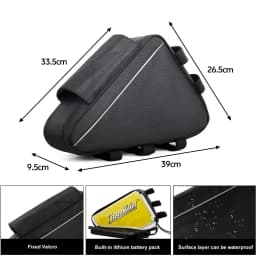 36V 48V 60V 72V E-BIKE Electric Bicycle Triangle Battery Bag Black Bicycle Frame Triangle Bags Max Load 126 Cells
