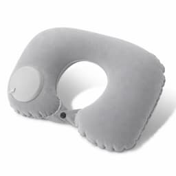 Portable Self Inflating Travel Neck Pillow Ergonomic U Shaped Air Cushion Soft Skin-Friendly Velvet Pillow for Flight Road Trip