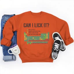 Can I Lick It Sweatshirts Periodic Table Print Men Women Fashion Casual Hooded Shirt Funny Chemistry Clothes Unisex Sweatshirt