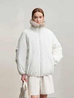 AMII Women's Jacket 2025 Winter New Loose Medium And Long Fur Collar Long Sleeve Zipper Casual Warm Parkas Jacket Woman 12544100