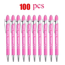 10-100 Customized Ballpoint Pen with Stylus Tip Print Name Logo Metal Pen for Business Graduation Birthday Anniversary Gift Pen