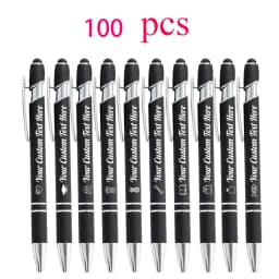 10-100 Customized Ballpoint Pen with Stylus Tip Print Name Logo Metal Pen for Business Graduation Birthday Anniversary Gift Pen