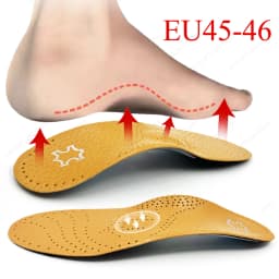 Leather Orthopedic Insoles For The Feet Correction Flat Feet High Arch Support Foot Pads Deodorant Sneakers Shoes For Men Insert