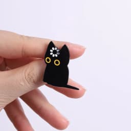 Black Cat Void Spinning Loading Enamel Pins Cartoon Cute Cat Animal Brooches Backpack Lapel Badge Funny Jewelry Gift for Friends