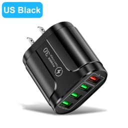 4 Ports USB Charger Quick Charge 5.1A 48W Phone Adapter For iPhone Xiaomi EU/US Plug Portable Wall Mobile Fast Charger