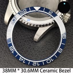 Sloping 38mm * 30.6mm Ceramic/Aluminum Bezel GMT and Diving Watch Insert Fits for 40mm Men's Watch Case Bezel Replacement Insert