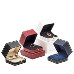 Customizable LOGO Vintage Octagonal Gold Text Storage Box Ring Earnail Bracelet Jewelry Packaging Case Collection Storage Box