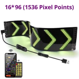 16x96 LEDs Matrix Pixel Panel,Scrolling Bright Advertising LED Signs Lights,USB Flexible 5V LED Car Sign Bluetooth App Control