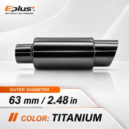 EPLUS Universal Car&Motorcycle Stainless Steel Exhaust Muffler Slant Cut Tip Car Exhaust Resonator 51/57/63mm Inlet