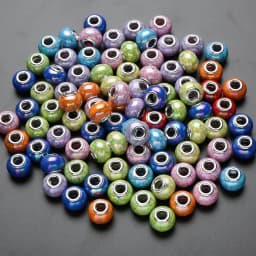 20Pcs 15mm White Brown Acrylic Round Big Hole Beads Loose Spacer Bead For DIY Necklace Bracelet Earring Jewelry Making Accessory