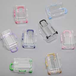 7x5cm Transparent Mini Suitcase Trolley Luggage Candy Packaging Box Handbag Model Earrings Necklace Ring Gift Display Box 1Pcs
