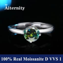 100% Real Moissanite Ring Adjustable Size S925 Sliver D VVS1 Pass Diamond Tester Pen GRA Certificate 18K Plating Rings for Women