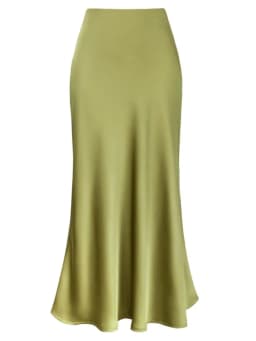 Spring Summer Women's Clothing New Style Silky Texture Forged Surface Acetic Acid Hanging High Waist Fish Tail Half Skirt Women
