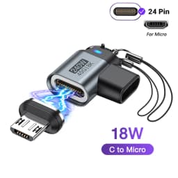 AUFU USB4.0 Magnetic USB C to C Adapter 40Gbps 8K60Hz 90 Degree Converter 240W Type C Adapter for Thunderbolt 4/3 MacBook Laptop