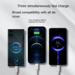 3 In 1 Fast Charging Cable 100W For Xiaomi iPhone Poco Micro USB Type C Charger Cable Cord Multiple Usb C Charging Wire Line