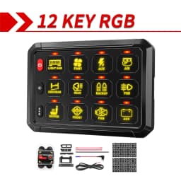 COLIGHT 12V 24V 12 Gang 8 Gangs Universal Led Switch Panel APP Control Adjustable RGB Colors Brightness Multifunction for Car
