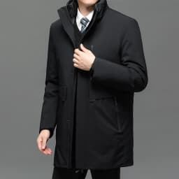 Business Men Thick Winter Big Hood Collar Warm Parka Waterproof Windproof NEW -40 Degrees Top Quality White Duck Down Jacket Men
