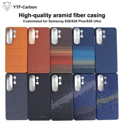 YTF-carbon Luxury Real Kevlar Case for Samsung Galaxy S26 Ultra/S26Plus/S26, Aramid Fiber Magnetic MagSafe Cover