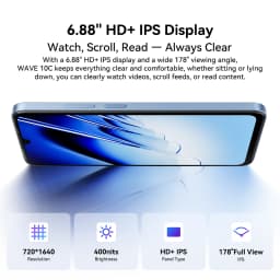 Blackview Wave 10C Smartphone 6.88-inch HD+ IPS Display Android 16 Quad-core 32GB 128GB 32MP Camera 5000mAh Battery Cellphone