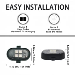 RGB Car Interior Lights with Wireless Remote, Larger Battery & Brighter LED, Type-C Fast Charging, Multi-Mode for Motorcycle