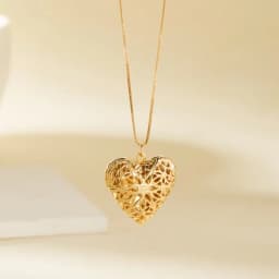 Gold Plated Heart-shaped Pendants Can Openable Photo Frame Love Faith Hope Locket Pendant Necklace Family Jewelry Gift