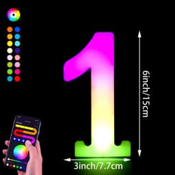 1PC Smart LED Letter Light - DIY RGB Marquee App Control Music Sync Indoor Sign Game Holiday Party Wedding Graduation Season A-Z