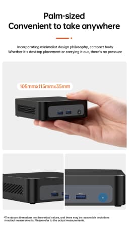 Topton Palm Gaming Mini PC AMD Ryzen 7 4700U ES 3 5300U ES 2*DDR4 2*M.2 Slots Portable Office Desktop PC Windows 11 MiniPC WiFi6