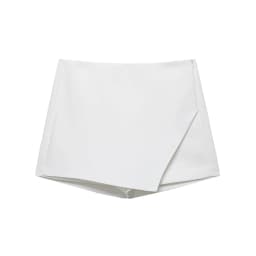 Women's Asymmetric Solid Color Skort Casual Side Zipper Shorts Skirts for Spring Summer Fashion
