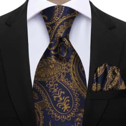 Men's 2pcs Paisley Tie Set Luxury Wedding Blue Brown Grey Necktie Handky Gift For Men Fashion Designer Business Party Tie Gift