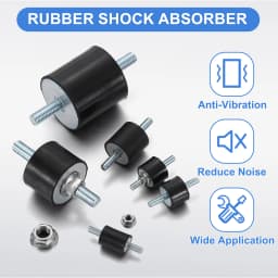1Set M4 M5 M6 M8 M10 Rubber Mounts Cylindrical Anti Vibration Isolator Studs Shock Absorber Double Studs with Nuts for Generator
