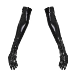 Sexy Wetlook Punk Rock Hip Hop Jazz Disco Dance Gloves Leather Skinny Long Glove Shiny Metallic Mittens Cosplay Accessory