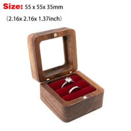 Free Custom Name Walnut Wooden Ring Box Personalized Wedding Anniversary Gift Walnut Wood Engagement Wedding Rings Box Gift