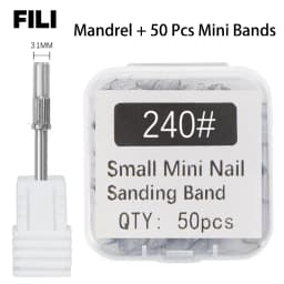 50Pcs 3.1MM Small Sanding Bands With Shaft Set For Dead Skin Calluses Nail Polishing Mini Sandband Nail Drill Bits Manicure Tool