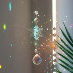 Crystal Suncatchers for Window Hanging Wind Chime Style Garden Sun Catchers with Crystals Rainbow Maker Indoor Outdoor Decor