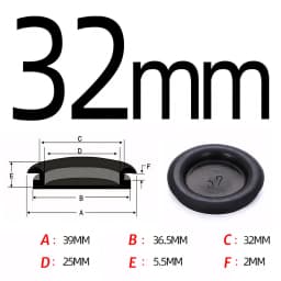 14mm-150mm Hole Diameter Black Single Sided Protective Coil Sealing Rubber Ring Wiring Grommets Hole Plug Gasket