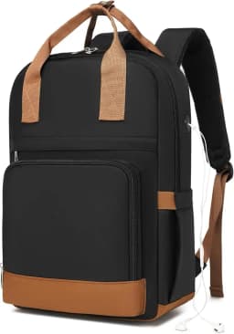 KONO WOMEN'S Waterproof Laptop Backpack with 15.6 Inch Laptop Compartment headphones Connector Ergonomic Ideal for School & Travel