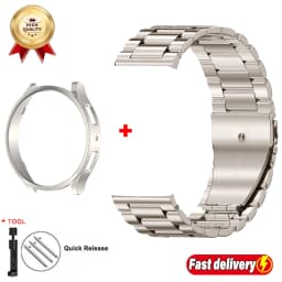 Metal Starp+Case for Samsung Galaxy Watch6 Classic 43mm 47mm PC Case for Galaxy Watch6 5 40mm44mm Stainless Steel Bracelet Strap
