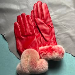 Autumn winter women's genuine leather gloves 100% real rex rabbit fur genuine sheepskin mittens black red blue pink