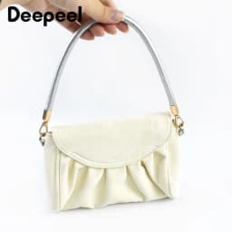 2Pcs Deepeel 30/40/60cm PU Leather Bag Handles with Metal Clasps Handbag Purse Replacement Strap DIY Bags Accessories