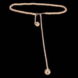 Network Woven Metal Rope Gold Chain Belts For Women Fashion Ball String Ending Thin Ladies's Waistband Decorate on Dress Shirt
