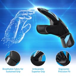 Professional Soccer Goalkeeper Goalie Gloves - Super Superior Grip, Finger Protection for Adults, Youth, Kids (Size 4-10)