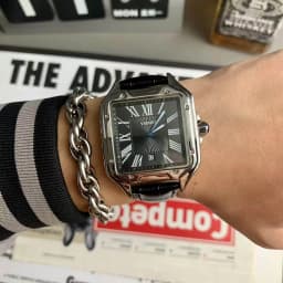 Luxury Watch for Men Square Rectangle Reloj Sliver Orologio Black Leather Strap Stainless Steel Quartz Wristwatch Male Man Clock